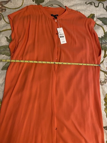 NWT EILEEN FISHER Women's Mandarin Crepe Silk Dress Size L/G front buttons - Picture 14 of 15