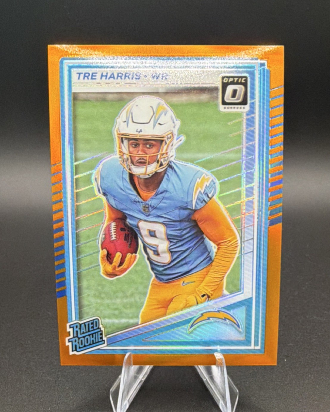 2025 Panini Donruss Optic Tre Harris #229 Orange Prizm Rated Rookie /299