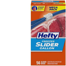 Hefty Slider Freezer Storage Bags, Gallon Size, 56 Count
