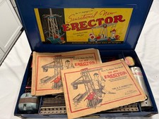 Vintage Erector Set No. 7  w Motor 1938  47 Mixed Parts  Prewar Extras