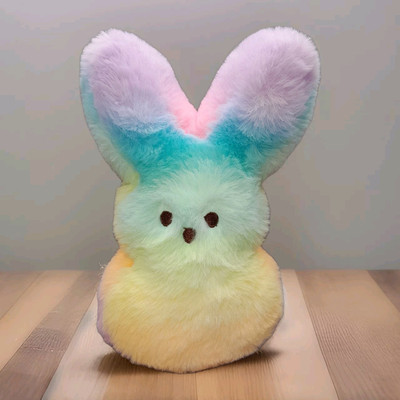 Peeps Plush Easter Candy Marshmallow 9 Inch Stuffed Rainbow Tye-Dye Bunny Rabbit