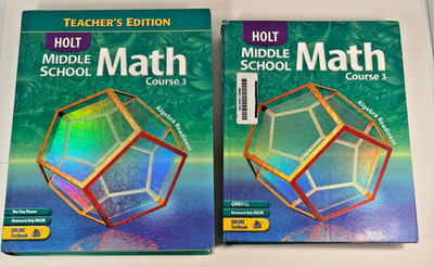 Holt Middle School Math Course 3 2004 Teacher Student Set 0030651794 Acceptable