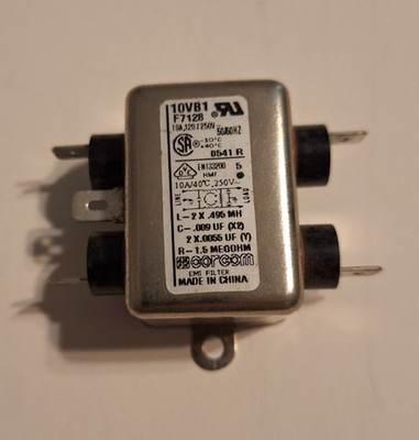 Corcom 10VB1 Emi Line Filter 120-250VAC, 50/60HZ, 10AMP  Corcom 1 pc