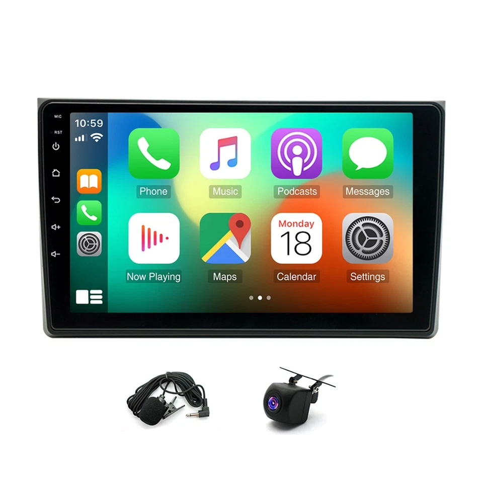 Radio estéreo para coche 9" Android 15 Carplay GPS Wifi Navegación para Audi A4 2000-2009 32G Foto 3 de 4
