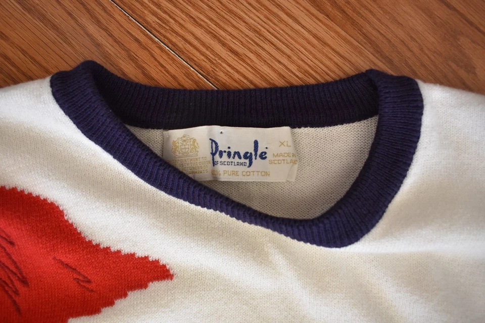 Pringle Of Scotland Vintage Golf Sweater 100% Pure Cotton Mens Pullover XL - Image 4 of 4