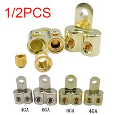1/2Pcs 0/4 Gauge Screw Wire Butt Ring Terminal Connectors Car Audio Wire Power