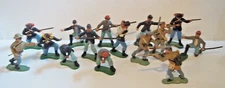 15 Painted 2" Civil War Era Infantry Plastic Figures BRITTAINS LTD ENGLAND