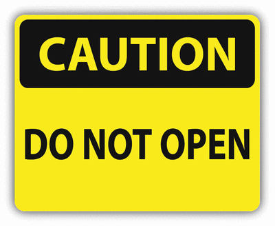 Caution Do Not Open Sign Warning Car Bumper Sticker Decal 5