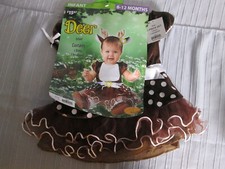 Girl Deer Fawn Costume 6-12 M Dress  Headband Halloween Party Parade Fun