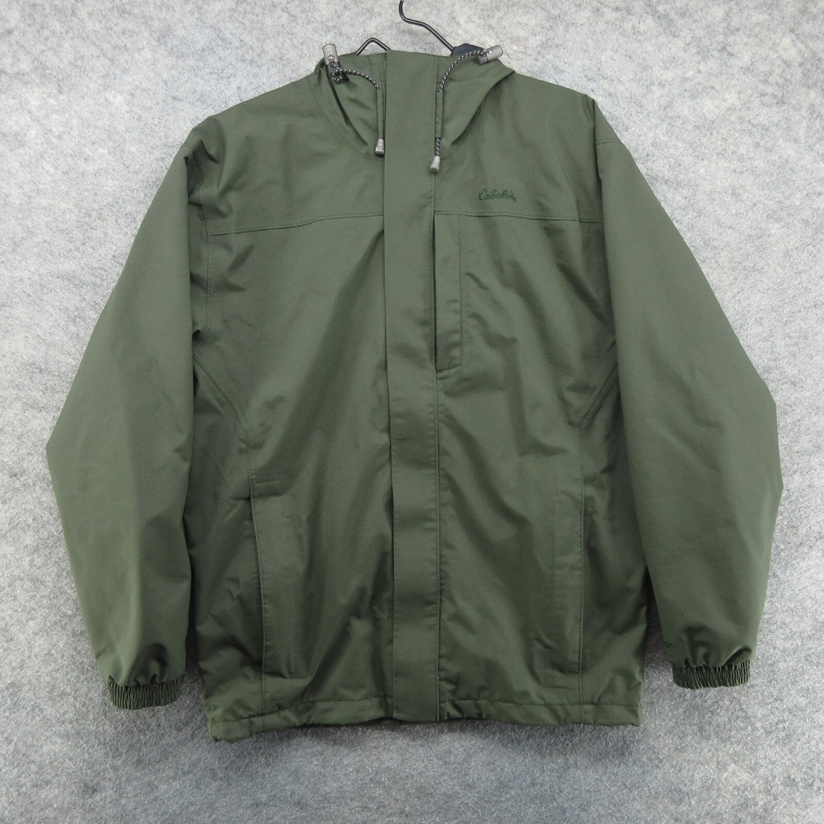 Cabela’s “GORE-TEX” Nylon Jacket M Cabelas Jacket Mens Medium Green EXV Gore Tex Nylon Hooded