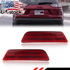 2PCS Red Lens Rear Bumper Tail Reflector Lights For 2019-2023 Jeep Cherokee