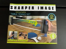 NEW Sharper Image Retractable Table Tennis Ping Pong Set Expandable Net In Box