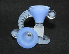 14mm SKYFALL BLUE Glass  SLIDE Bowl Tobacco Glass Slide Bowl 14 mm