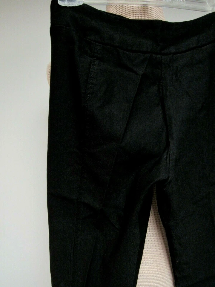 ETHYL Classic Pull On Stretch Pants Flat Front Skinny Black 31 x 31 6 EUC - Image 2 of 4