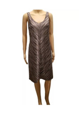 I HEART RONSON Dress Sz Medium SHEER Harvest Moon Blue Multicolor Sleeveless