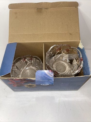 Mikasa Juliana Pink Tulip Clear Crystal Glass 5” Bowl w original box - EUC 3 - Picture 5 of 9