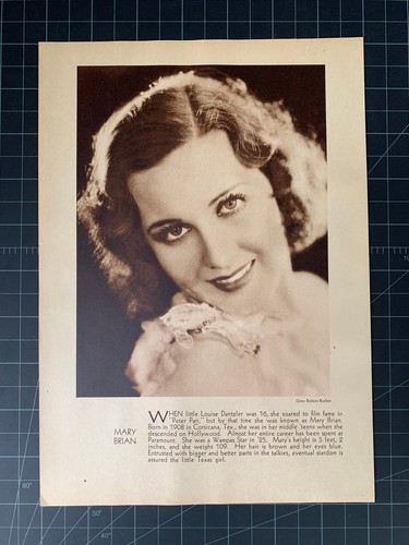 Vintage Mary Brian Photoplay Portrait