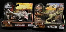 JURASSIC WORLD LOT OF VELOCIRAPTOR AND DILPHOSAURUS