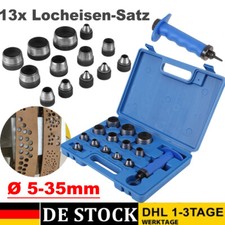 Locheisen Satz 5 bis 35mm Lochstanzer Stanzen Henkellocheisen Lochwerkzeug 14tlg