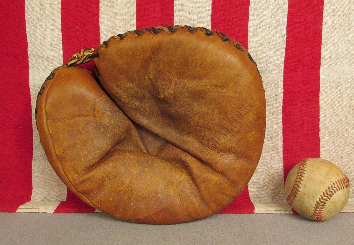 Vintage Olympic Leather Baseball Glove Catchers Mitt Ralston