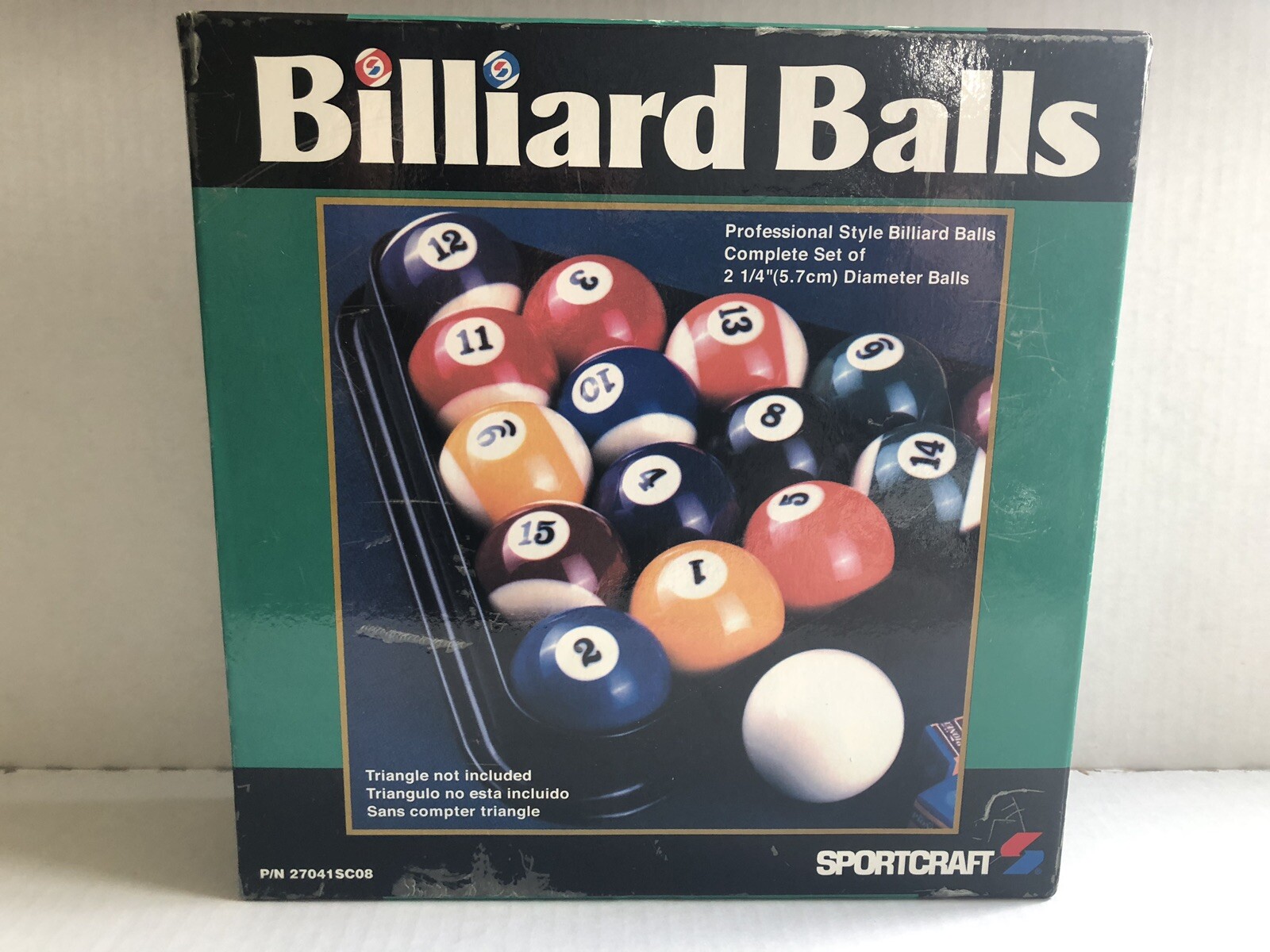 Sportcraft Professional Style Billiard Balls P/N 27041SC08 Complete Set