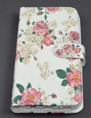 Samsung Galaxy S8+, S8 Plus, Case Cover Etui Tasche Hülle Blumen Rose weiss