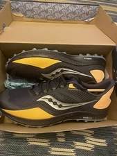 Saucony,men’s  Peregrine 12 PWR RUN Sneaker Jackalope Black/yellow Size 12.5