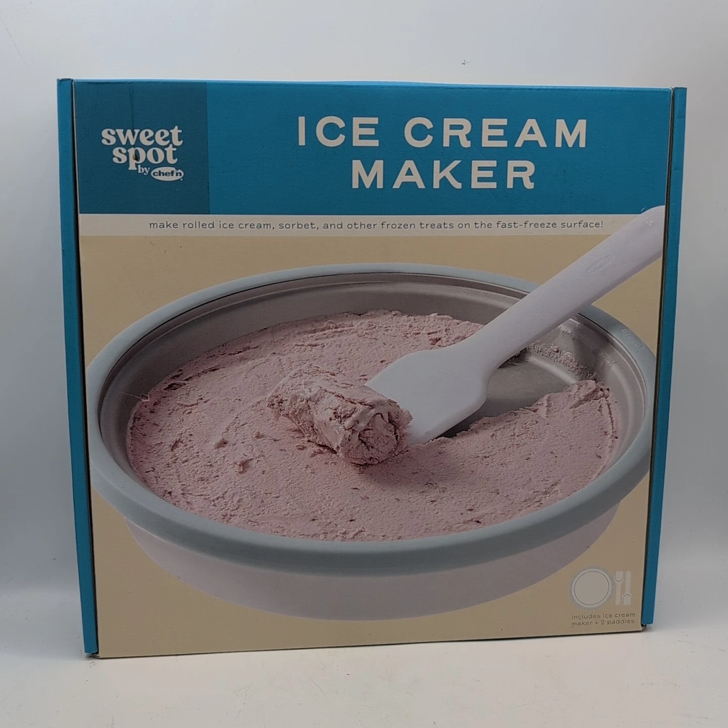 Chef'n Sweet Spot Ice Cream Maker, Includes Recipe Book, Blue Tone New Sealed