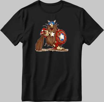 Captain Caveman Funny Short Sleeve White-Black Men/ Women T Shirt R220