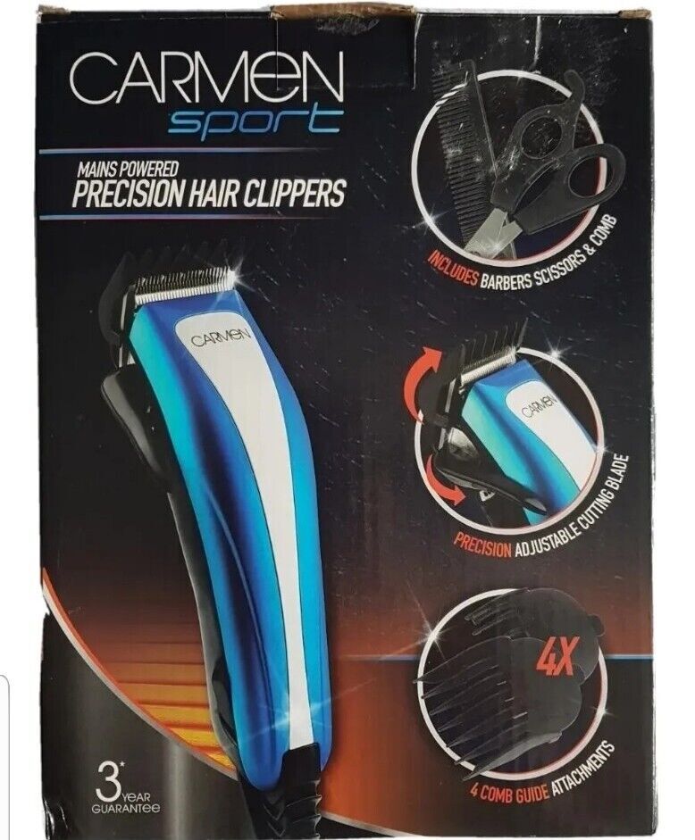 Carmen C82009 Sport Man's Powered Precision Hair Clippers Blue for sale online eBay