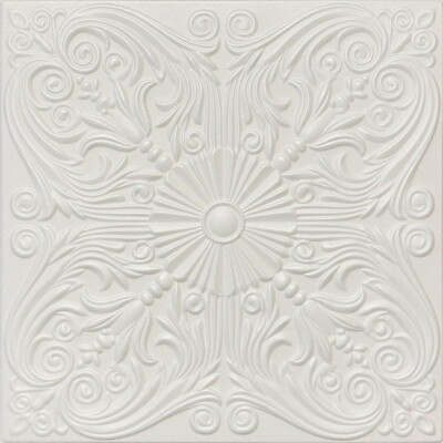 R39A Victorian White Decorative Ceiling Tile Easy DIY Glue up Application 20x20