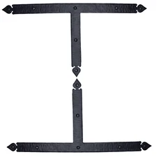 2 Pack 16.25” Decorative T Corner Bracket, Rustic Right Angle Bracket Iron Brace