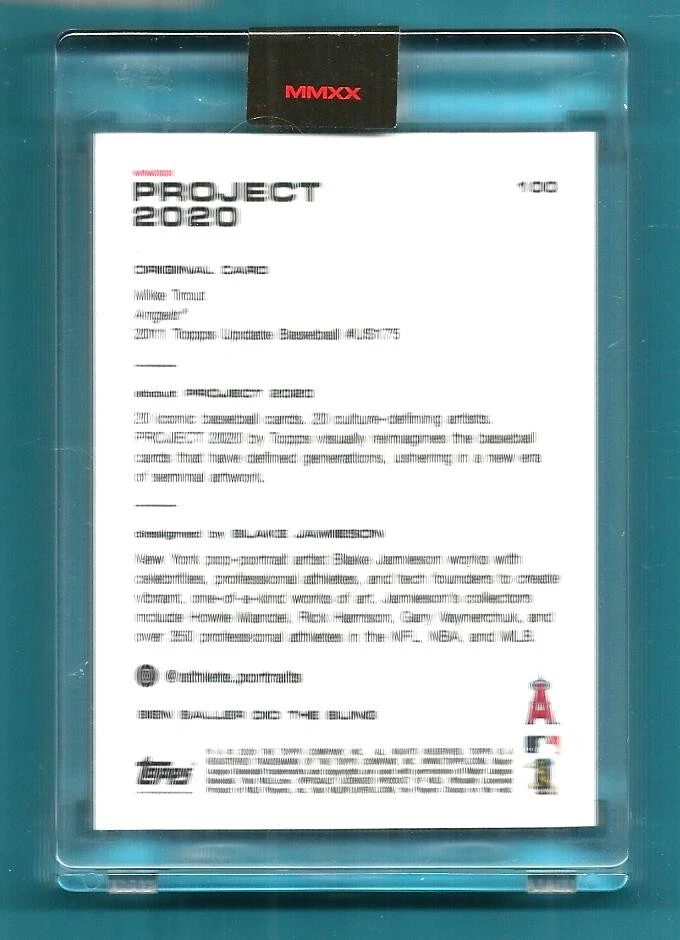 MIKE TROUT 2020 Topps Project 2020 #51 & #100 Angels (2 Card Lot) - Image 4 of 4