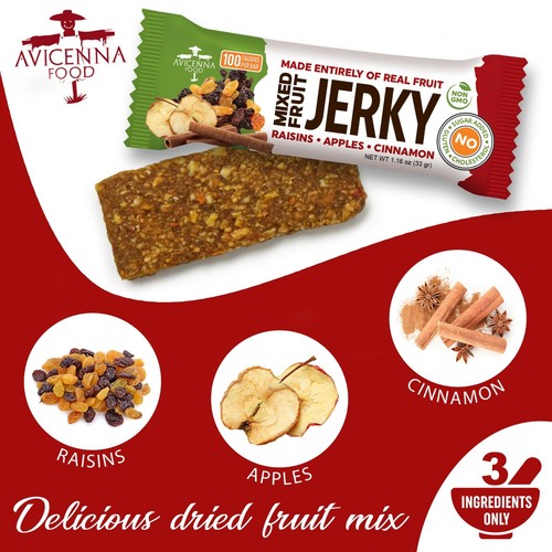 18 Natural Fruit Mix Jerky Bars 3 different Flavors 6 each Snacks 20.9 Oz Vegan - Picture 6 of 10