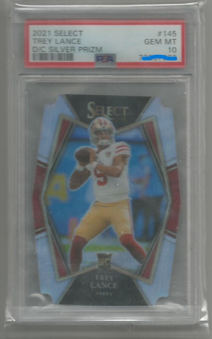 2021 Select Trey Lance die cut silver prizm psa 10 premier level