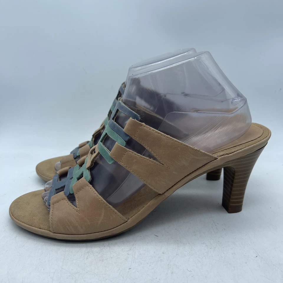 Aerosoles para mujer espumosos marrón/azul/verde con tiras tacón de gatito sin cordones talla 9,5 M Foto 4 de 4