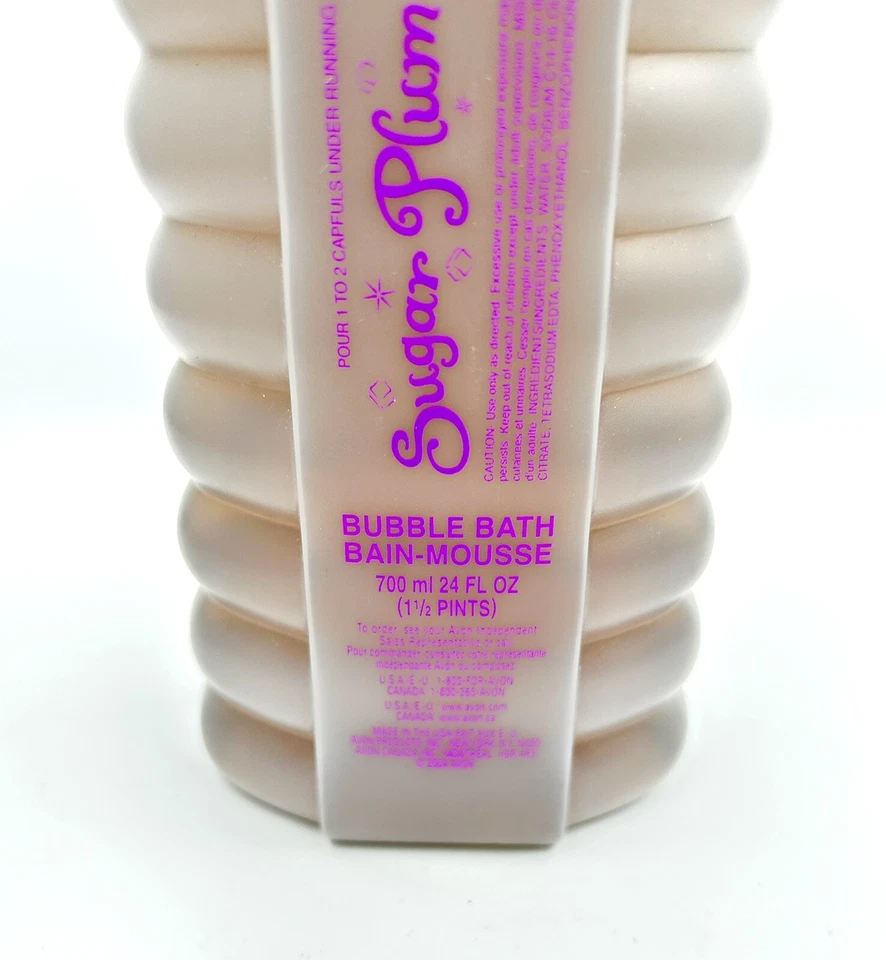 Avon “Sugar Plum” Bubble Bath Bain-Mousse NOS 24oz New Sealed Retired Scent - Image 2 of 3
