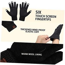 Winter Beanie Hat Scarf Touchscreen Gloves Set for Men and One Size Dark Gray