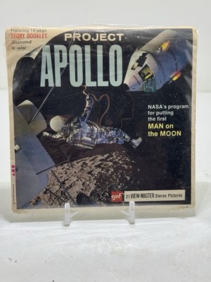 1964 Project Apollo View Master Packet B658 3 Reel Set & Book Man on the Moon