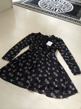 Cute Glamorous Chiffon Floaty Floral Dotty Ditsy Dress New With Tags Sz 8 Summer