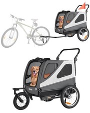 Dog Bike Trailer Supports up 100 lbs 2-in-1 Pet Stroller Cart Bicycle Carr