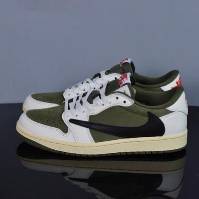Travix Scott x Jordan Air Jordan 1 Low OG ''Medium Olive'' Men's Basketball Shoes