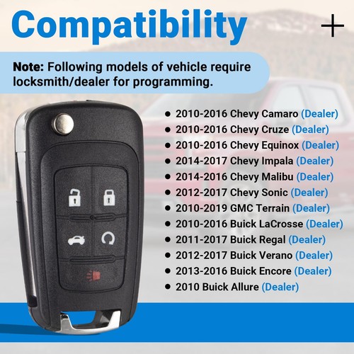 Ricambio portachiavi auto ingresso senza chiave per Chevy Equinox Cruze Camaro Sonic Im... - Foto 2 di 7
