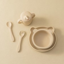 Color Kids Baby Silicone Waterproof Feeding Dishes Plate Suction Bowl Sippy Cup
