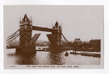 Kingsway Post Card  London Early 1900s Tower bridge raised