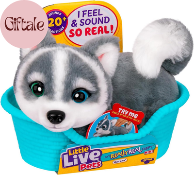 #ad My Really Real Puppy Mini Aurora the Husky Interactive Plush Toy with Display B $19.91