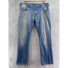 Diesel Jeans Mens 38X34 Blue Zatiny Regular Bootcut Denim Stretch Button Fly