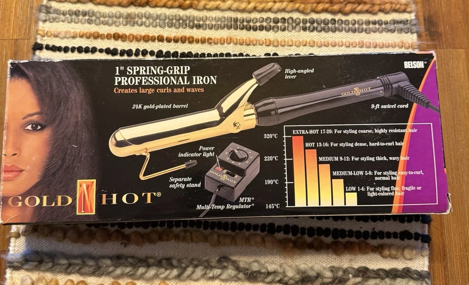 Rizador Gold N Hot Professional Spring-Grip 1 pulgada nuevo en caja Foto 2 de 4