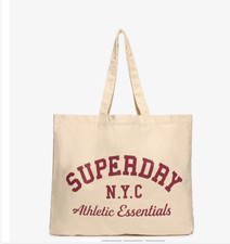 Superdry Large Tote Shopper Bag Thick Cotton Canvas Extra Big Roomy Size NEW