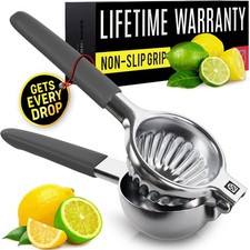 Large Lemon Squeezer Stainless Steel Press - Non-Slip Grip, Heavy Duty, Manual